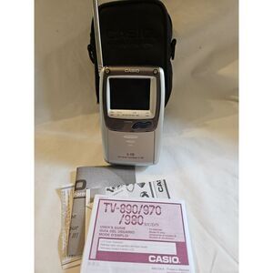 Genuine Vintage (TV-970) Casio TV Ti-STN LCD Color Television W/‎ Travel Case